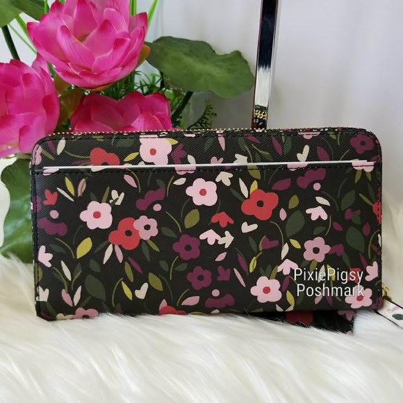 Kate Spade Neda Boho Floral Zip Around Wallet - Picture 2 of 5